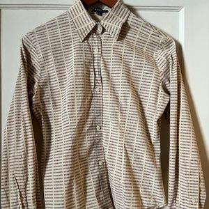 Burberry London, beige Logo, size 14, button up blouse